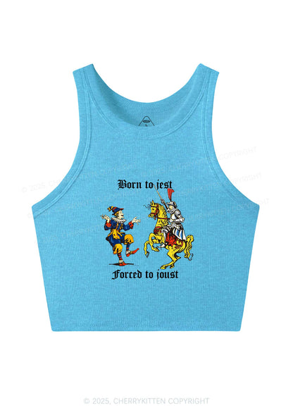 Born to Jest Forced to Joust Y2K Crop Tank Top Cherrykitten