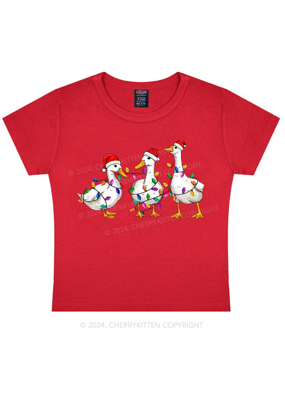 Christmas Santa Duck Y2K Baby Tee Cherrykitten