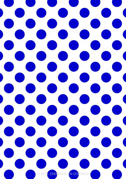 Blue Dotty Y2K Print Bikini Set Cherrykitten