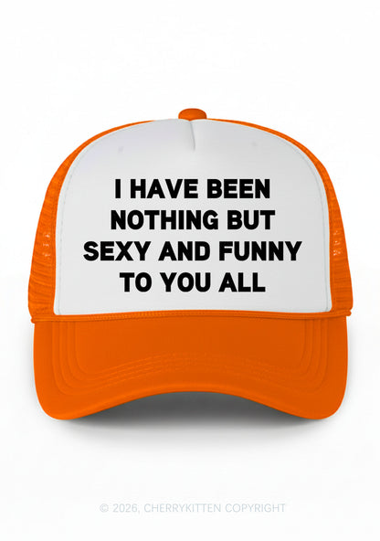 I Have Been Funny Y2K Colorblock Trucker Hat Cherrykitten