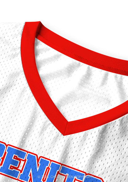 Red Blue Stripe Bunny Y2K Sport Jersey Tank Cherrykitten