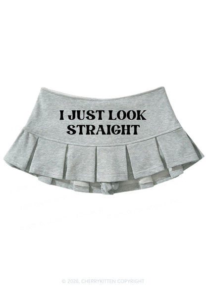 I Just Look Straight Pride Y2K Mini Pleated Skirts Cherrykitten