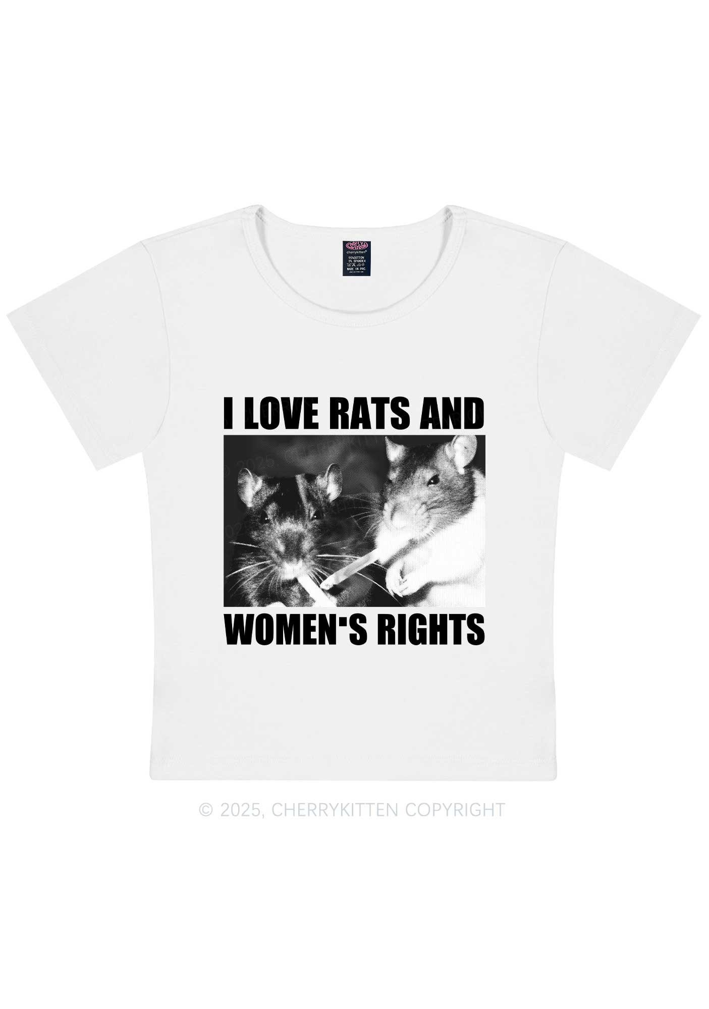 I Love Smoking Rats Y2K Baby Tee Cherrykitten