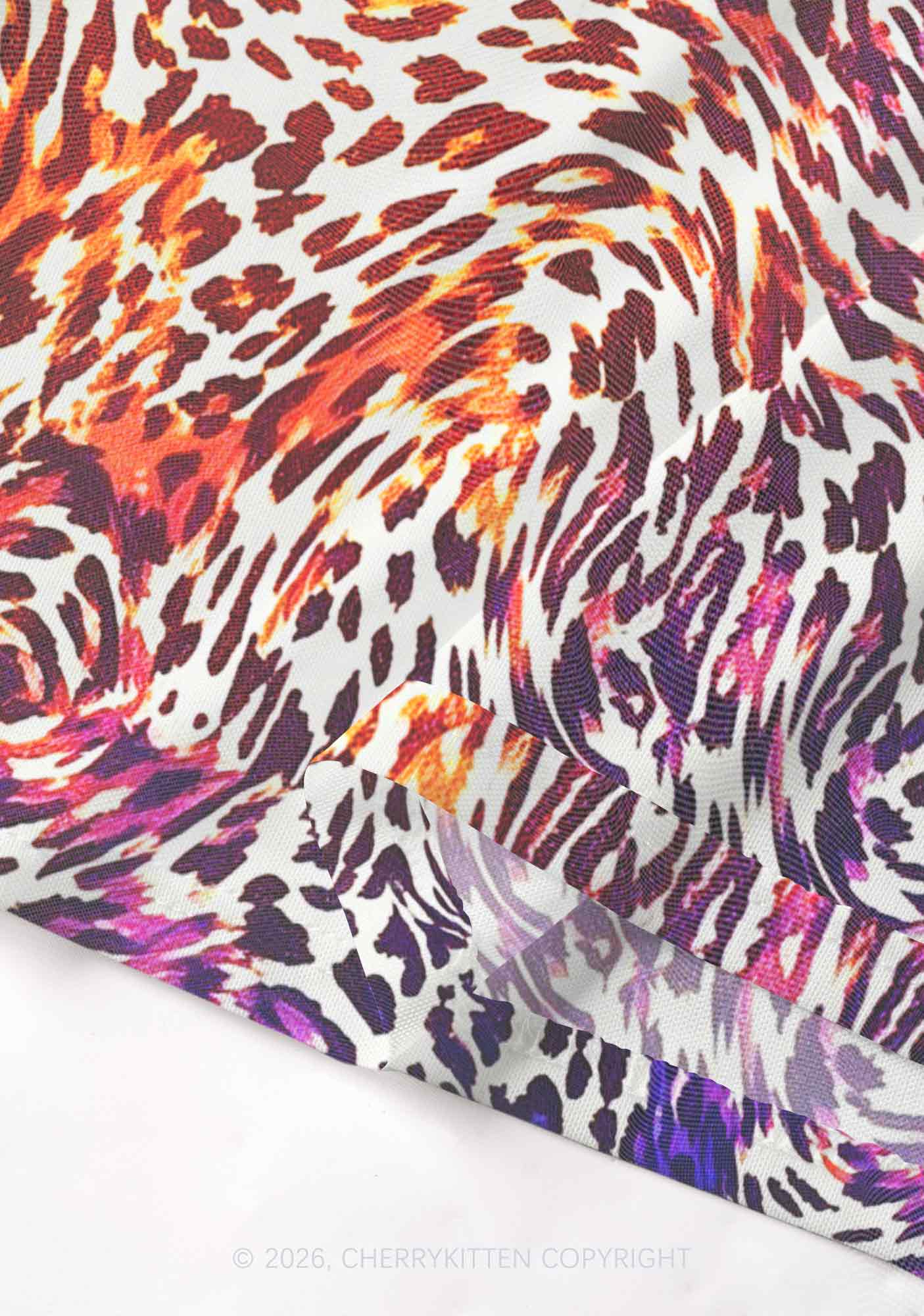 Lesbian Leopard Pride Y2K Mesh Muscle Tank Cherrykitten