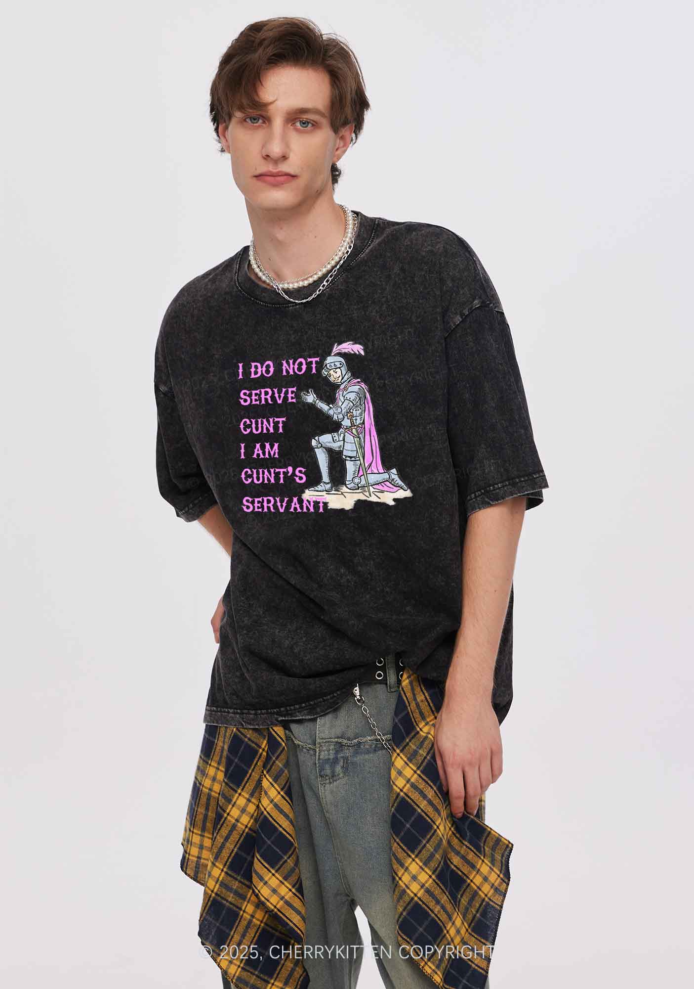 I Am Cxxt Servant Y2K Shirts Washed Tee Cherrykitten