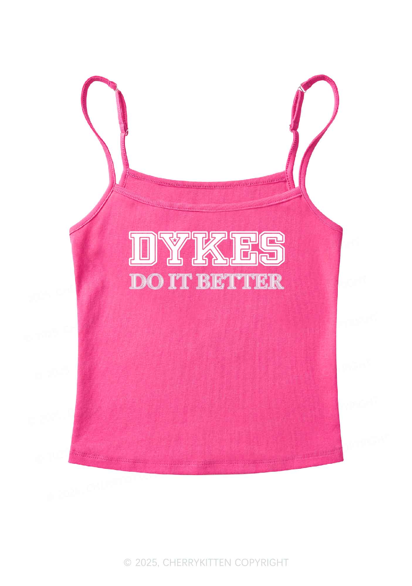 Dykes Do It Better Pride Y2K Spaghetti Strap Cami Cherrykitten