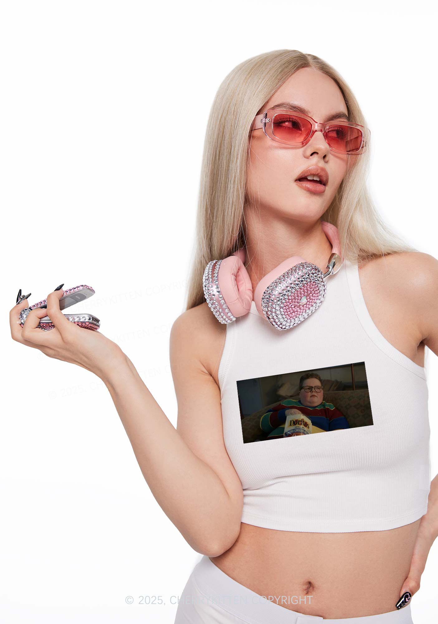 Snack Break Y2K Crop Tank Top Cherrykitten
