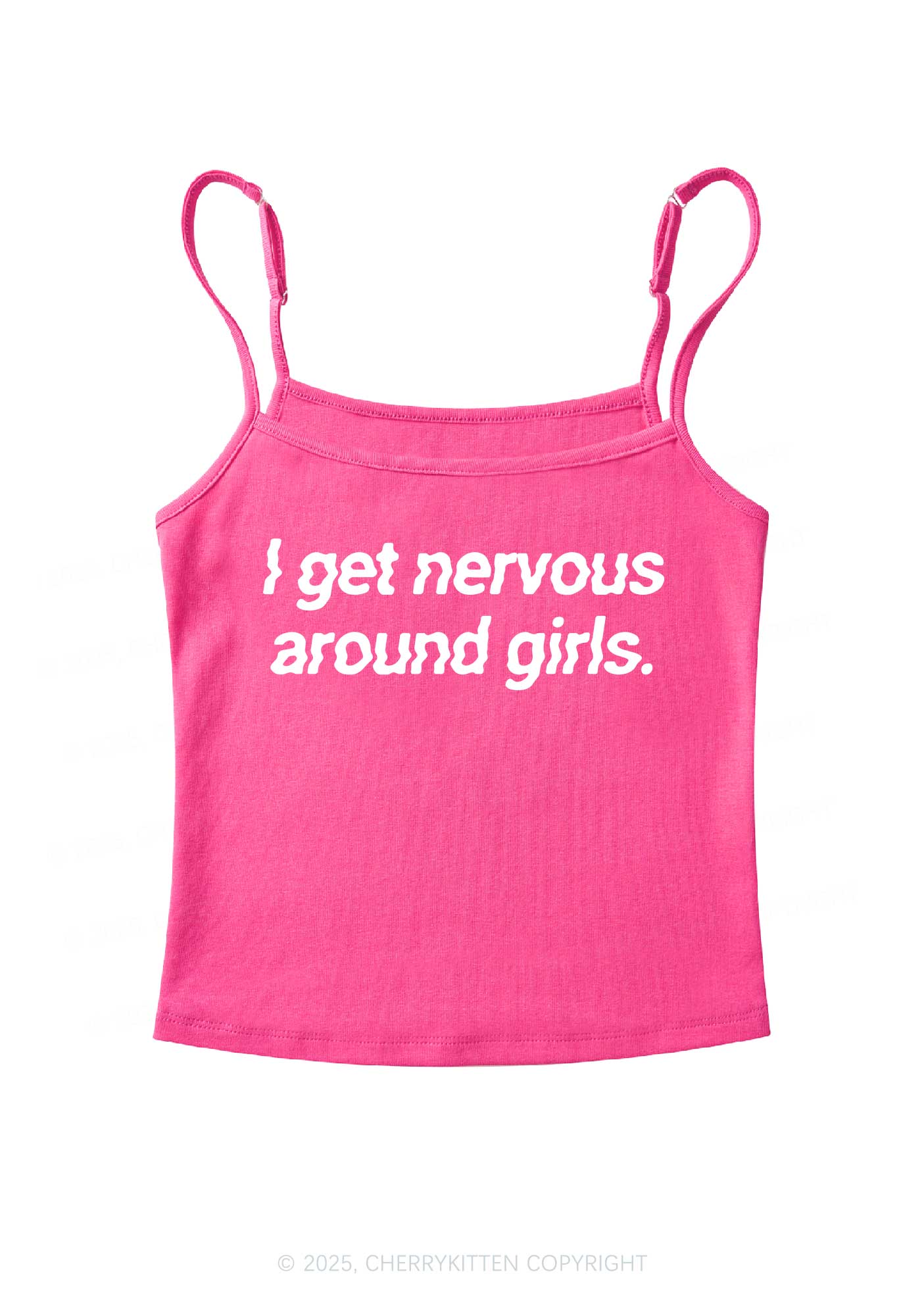 Get Nervous Around Girls Y2K Spaghetti Strap Cami Cherrykitten