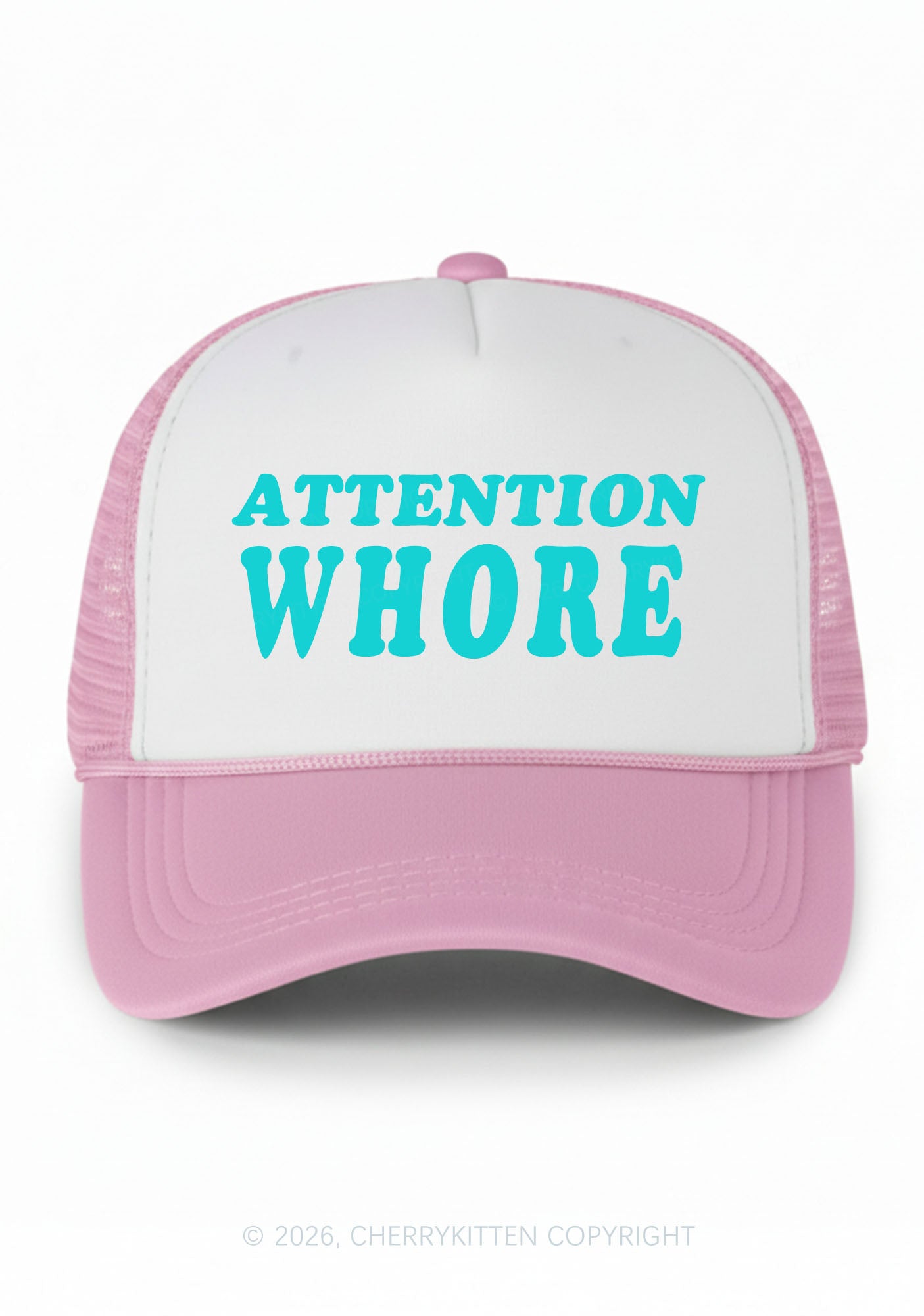 Attention Hore Y2K Colorblock Trucker Hat Cherrykitten