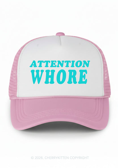 Attention Hore Y2K Colorblock Trucker Hat Cherrykitten