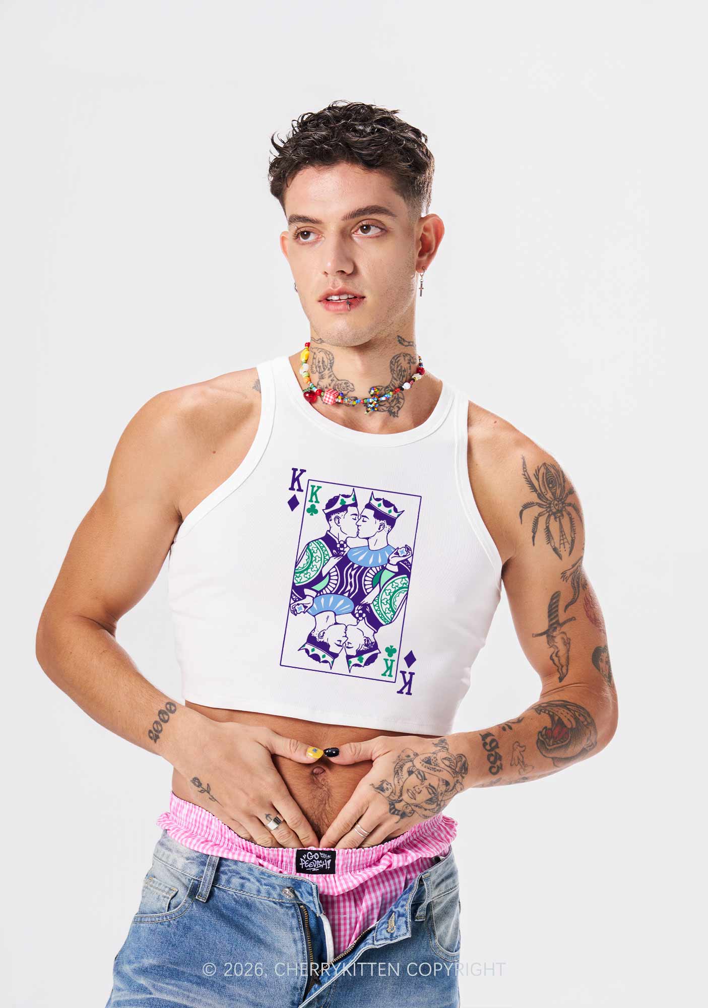 Gay King Pride Y2K Crop Tank Top Cherrykitten