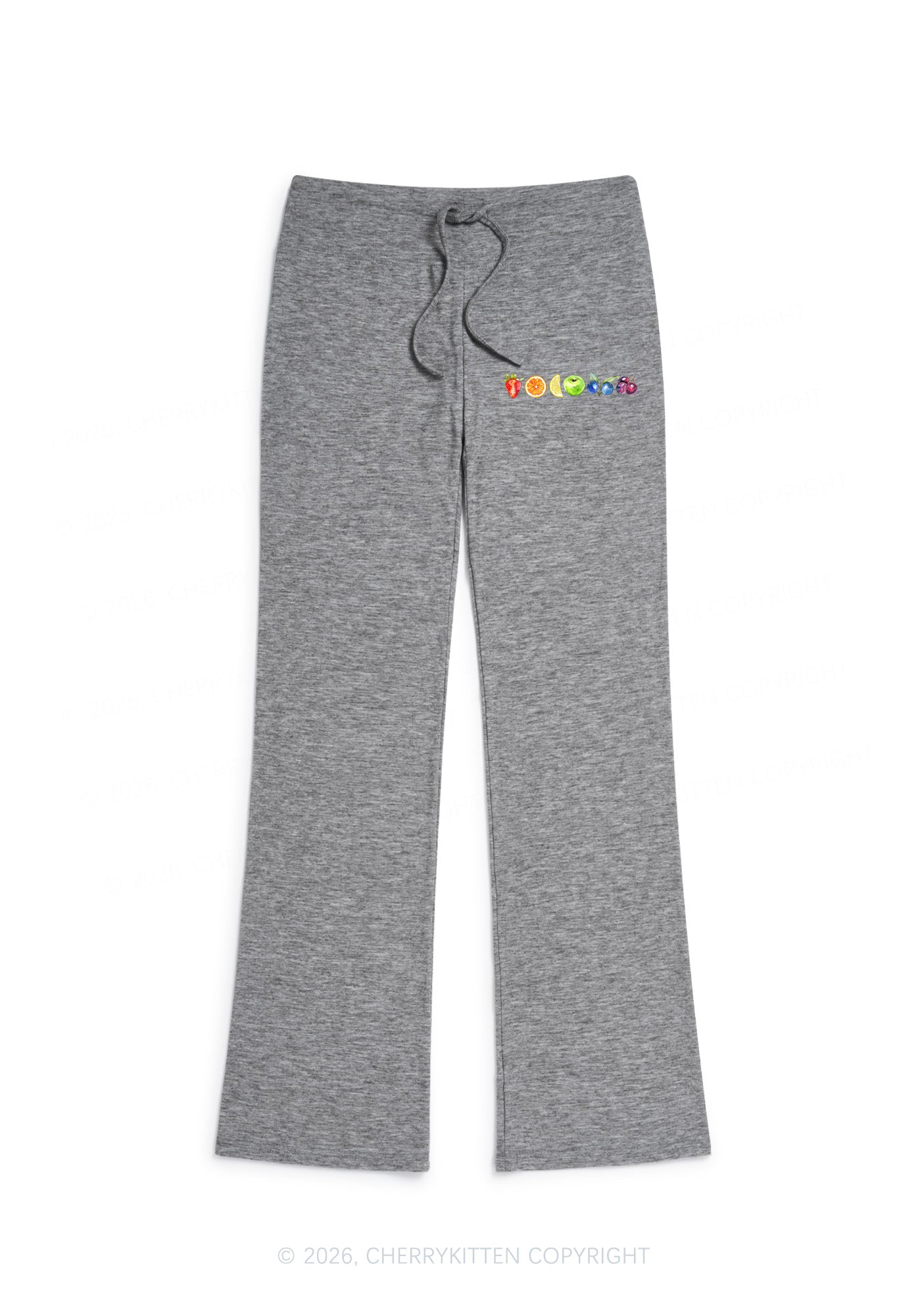 Six Fruity Pride Y2K Low Rise Drawstring Flare Pants Cherrykitten