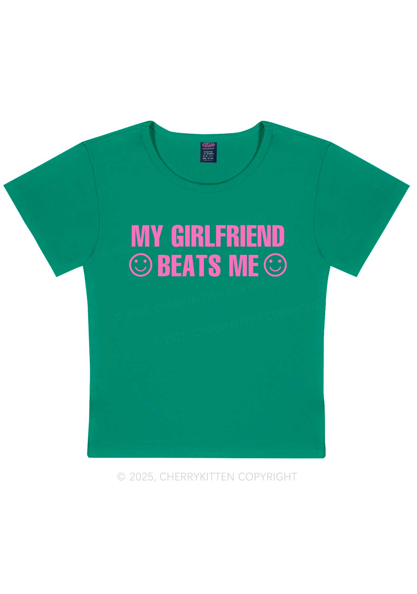 My Girlfriend Beats Me Pride Y2K Baby Tee Cherrykitten