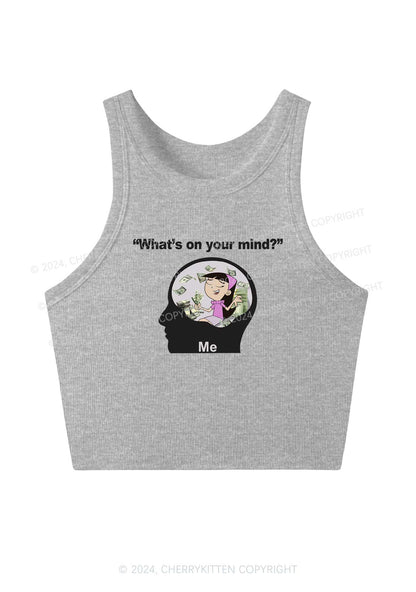 What's On Your Mind Y2K Crop Tank Top Cherrykitten