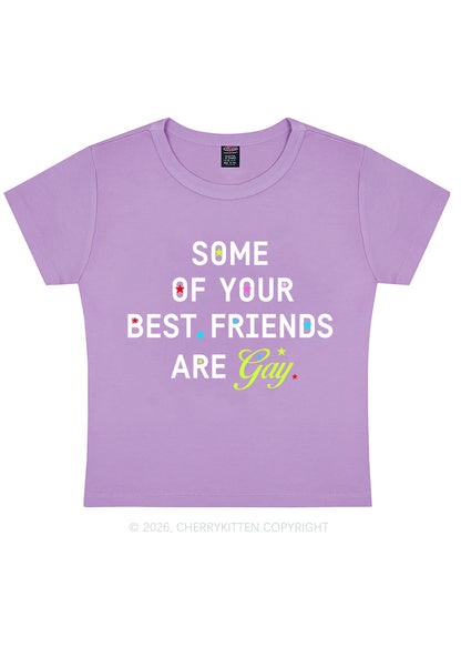 Your Best Friends Are Gay Pride Y2K Baby Tee Cherrykitten