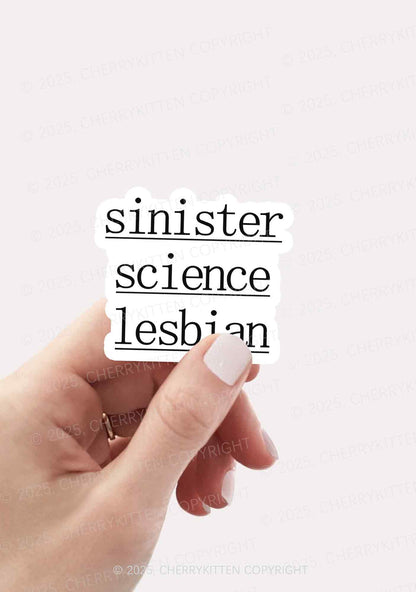 Sinister Science Lesbian Pride 1Pc Y2K Sticker Cherrykitten