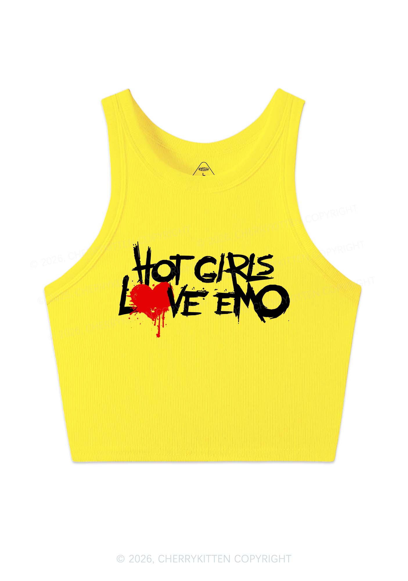 Hot Girls Love Emo Y2K Crop Tank Top Cherrykitten