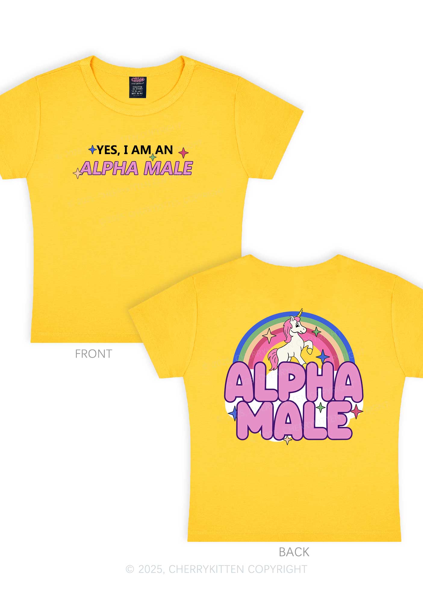 Alpha Male Two Sides Pride Y2K Baby Tee Cherrykitten