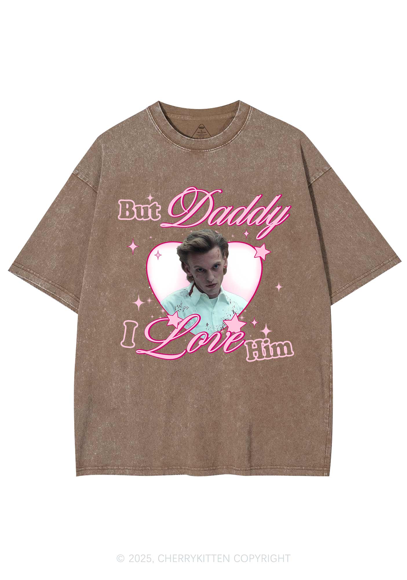 Daddy I Love Number One Y2K Shirts Washed Tee Cherrykitten