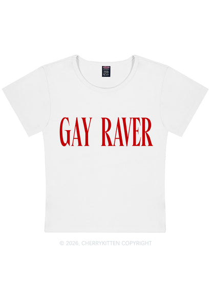 Gay Raver Pride Y2K Baby Tee Cherrykitten