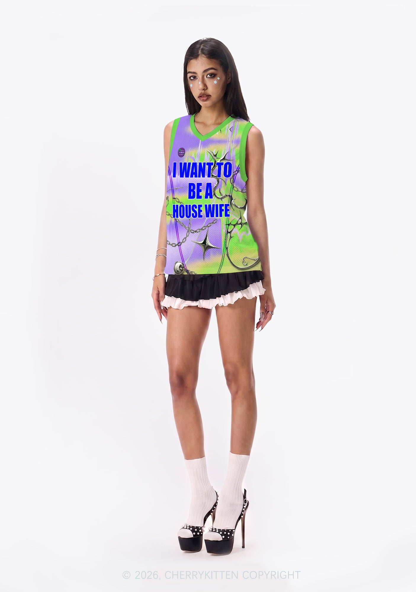 I Want To Be A House Wife Y2K Sport Jersey Tank Cherrykitten