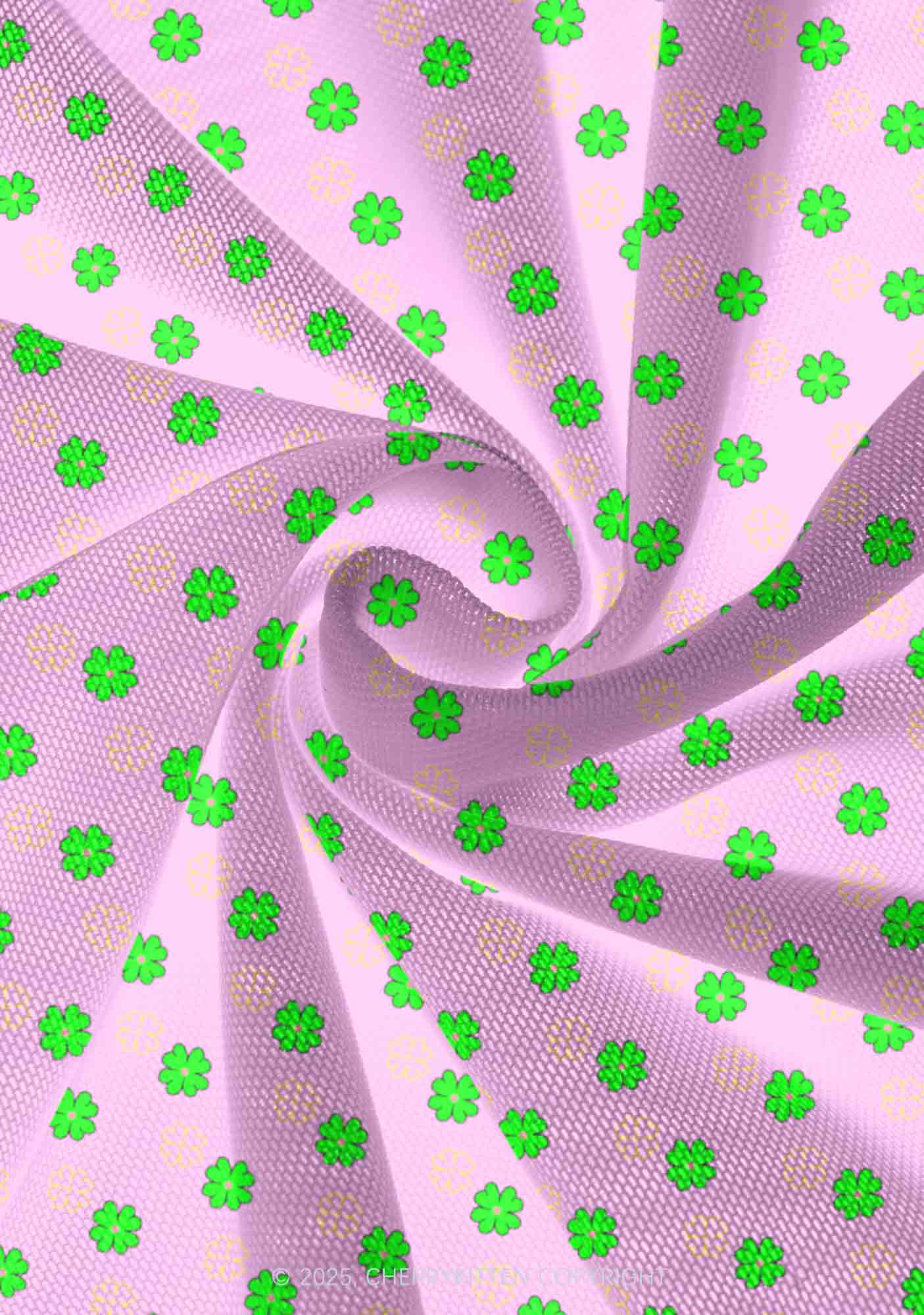 Clover On Pink St Patricks Y2K Print Mini Layered Skirt Cherrykitten