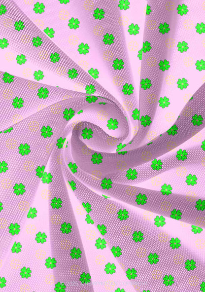 Clover On Pink St Patricks Y2K Print Mini Layered Skirt Cherrykitten