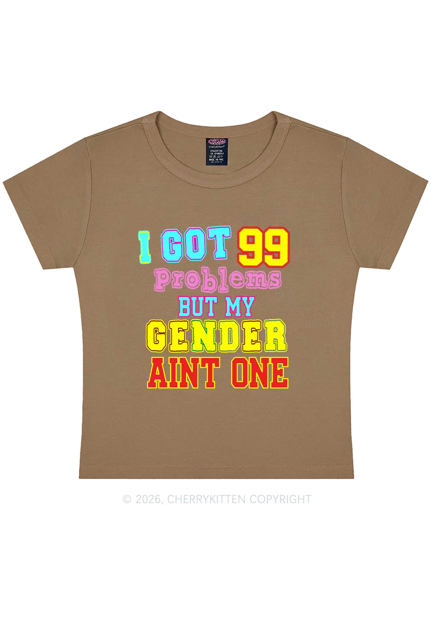 Gender Aint One Pride Y2K Baby Tee Cherrykitten