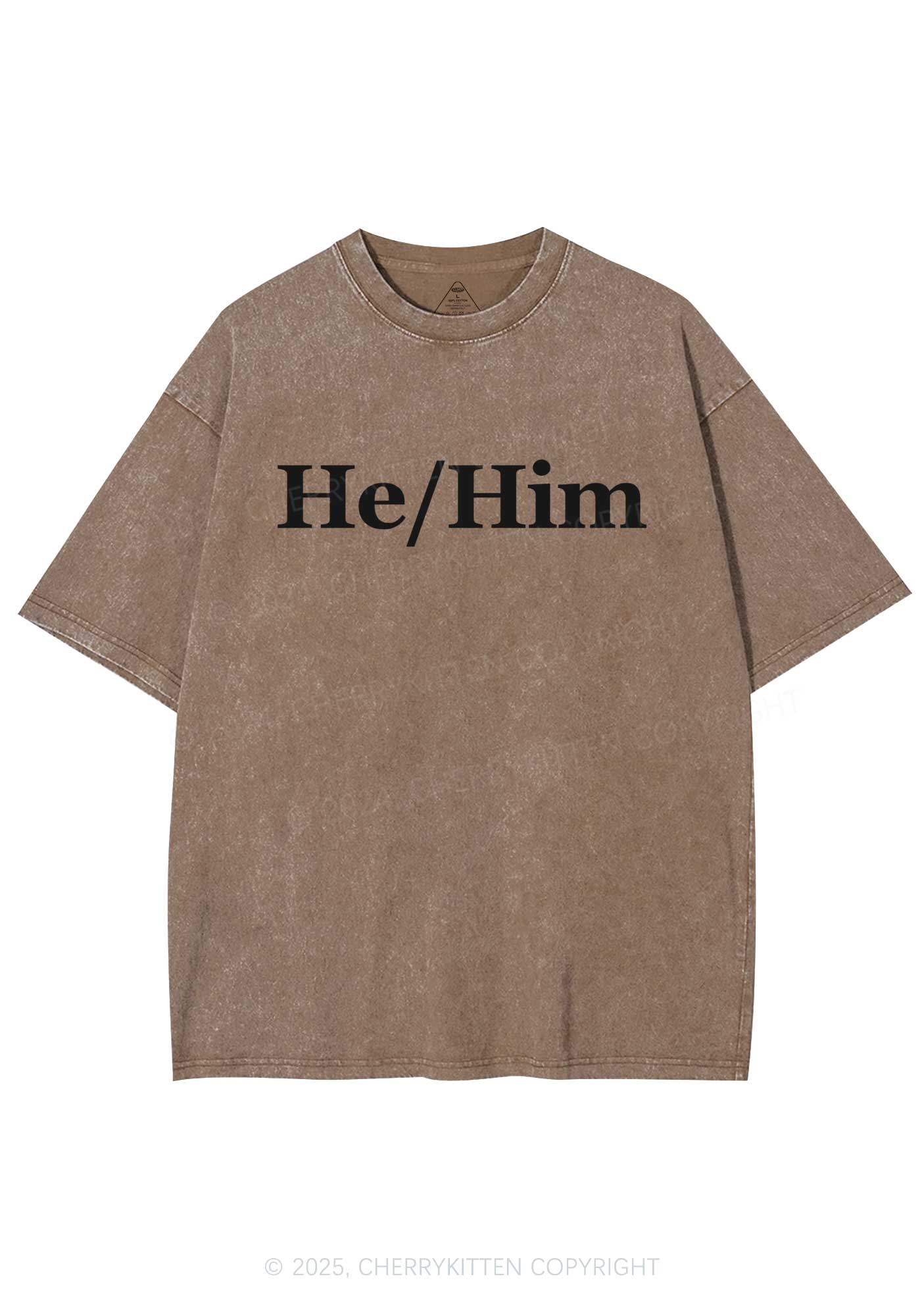 He Or Him Y2K Shirts Washed Tee Cherrykitten