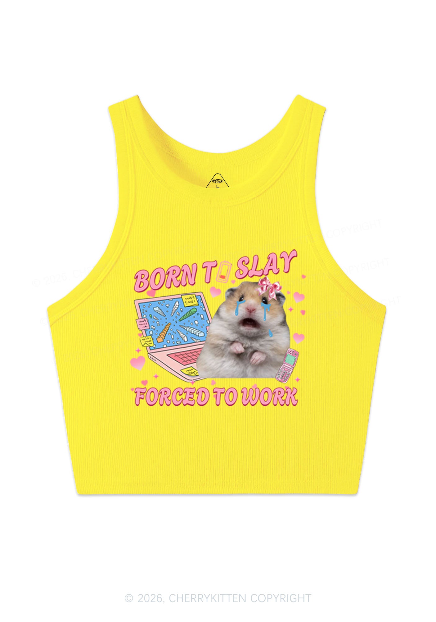 Custom Meme Born To Slay Y2K Crop Tank Top Cherrykitten