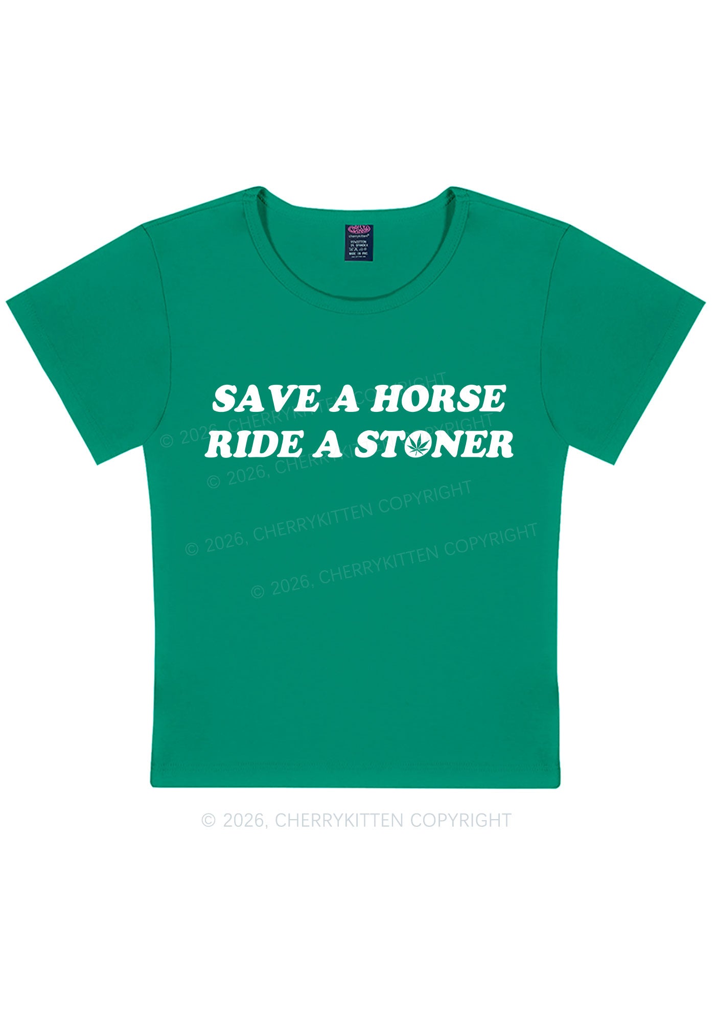 Save Horse Ride Stoner Y2K Baby Tee Cherrykitten