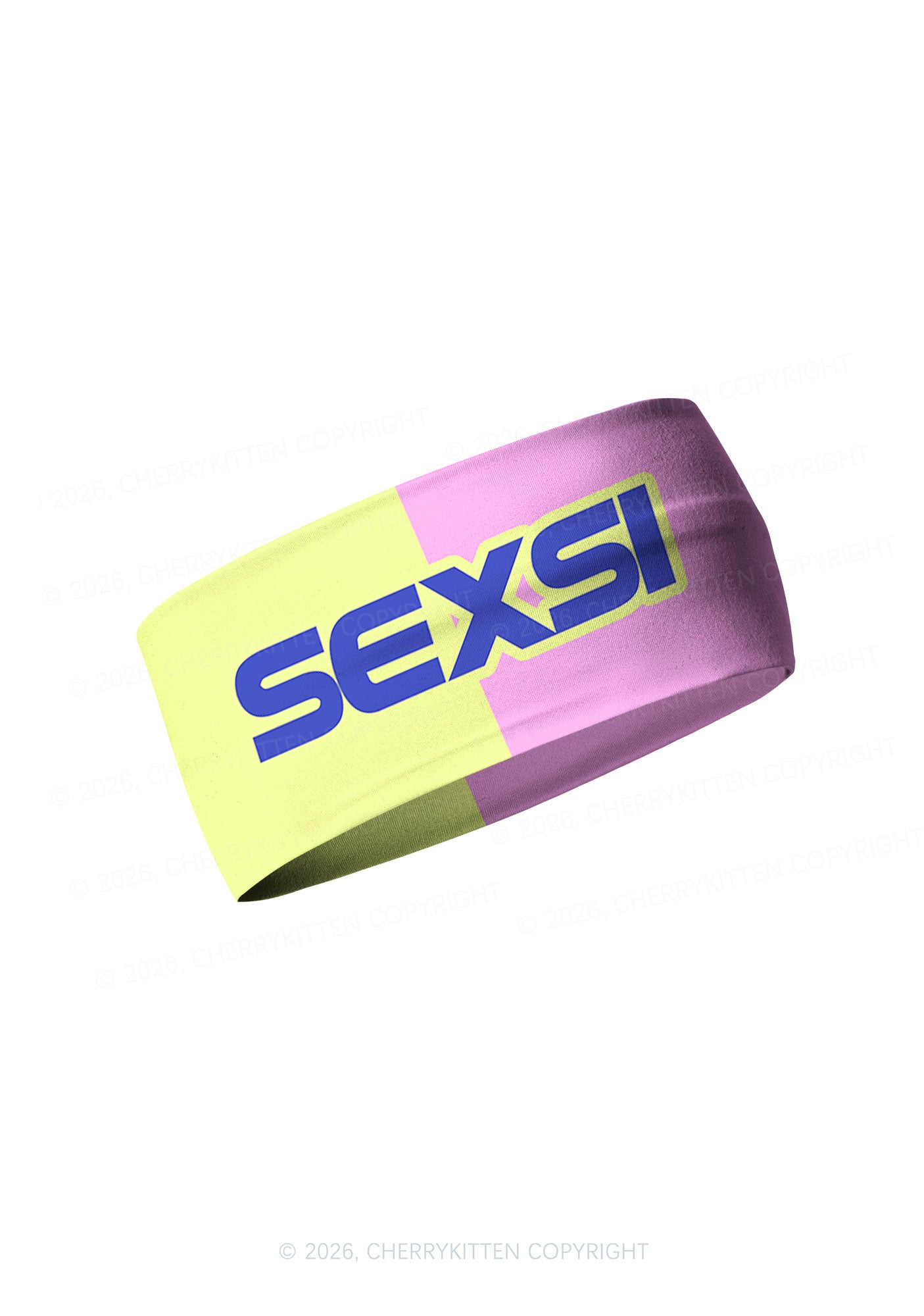 Purple Sexsi Slogan Y2K Print Headband Cherrykitten