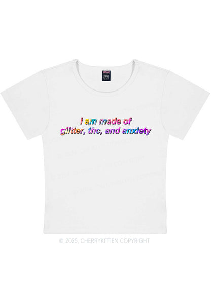 Made Of Glitter And Anxiety Y2K Baby Tee Cherrykitten