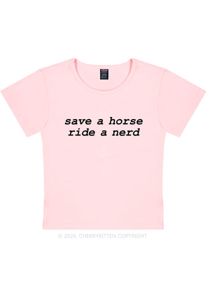 Save Horse Ride Nerd Y2K Baby Tee Cherrykitten