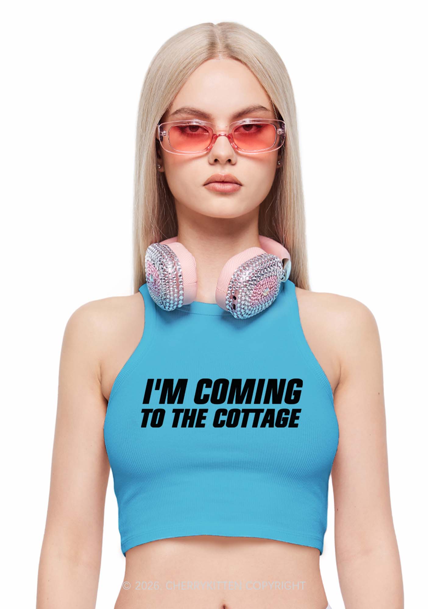 Im Coming To The Cottage HR Y2K Crop Tank Top Cherrykitten