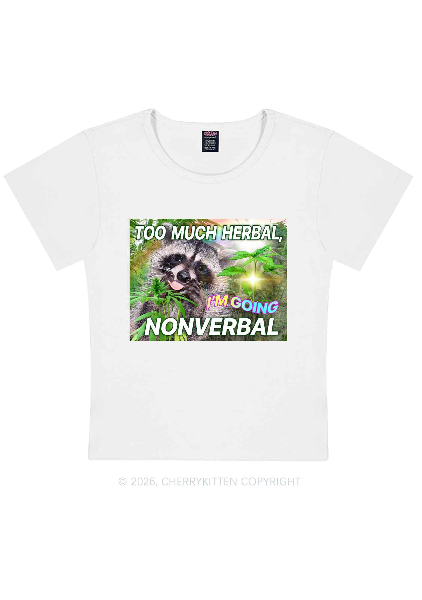 Im Going Nonverbal Y2K Baby Tee Cherrykitten