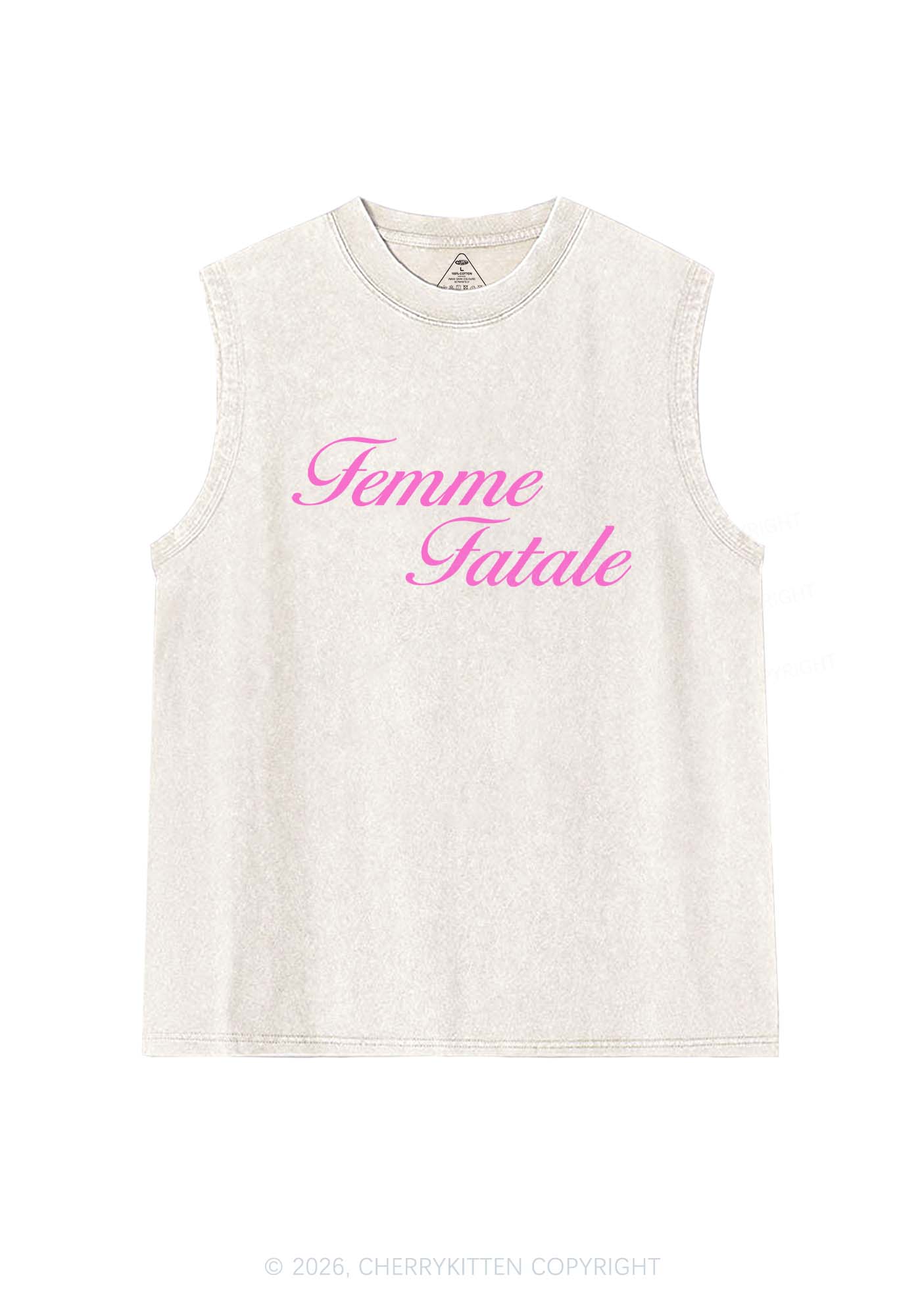 Femme Fatale Pride Y2K Washed Muscle Tank Cherrykitten