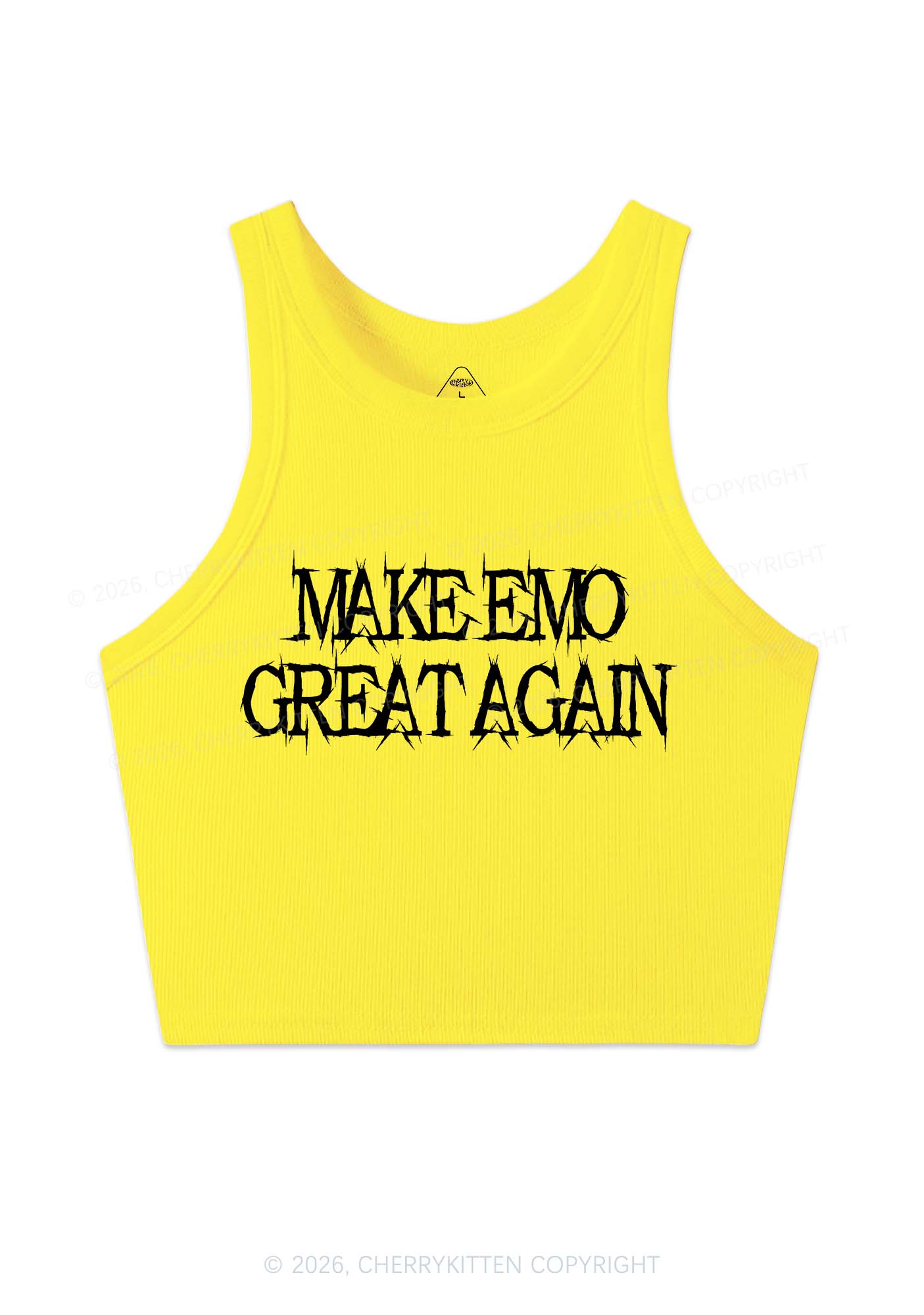 Make Emo Great Again Y2K Crop Tank Top Cherrykitten