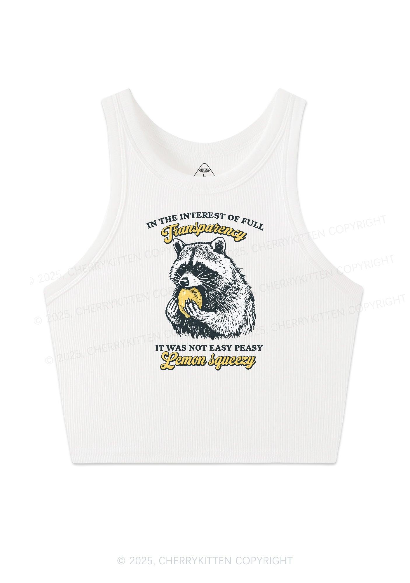 Transparency Lemon Squeezy Y2K Crop Tank Top Cherrykitten
