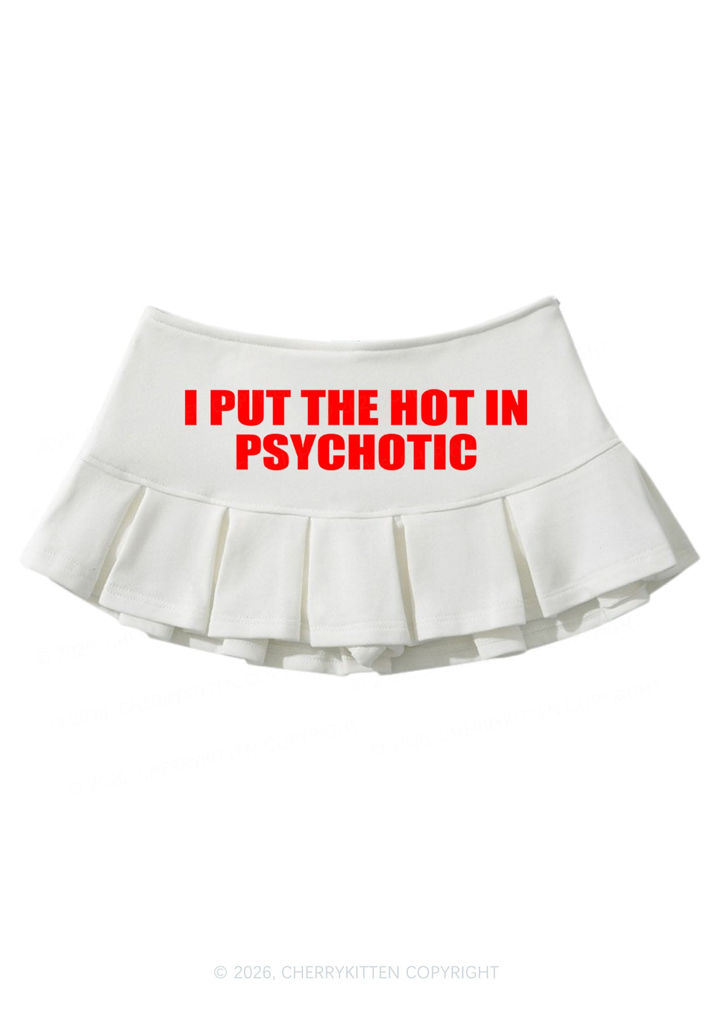 I Put The Hot In Psychotic Y2K Mini Pleated Skirts Cherrykitten