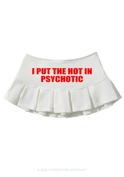 I Put The Hot In Psychotic Y2K Mini Pleated Skirts Cherrykitten