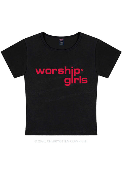 Worship Girls Pride Y2K Baby Tee Cherrykitten