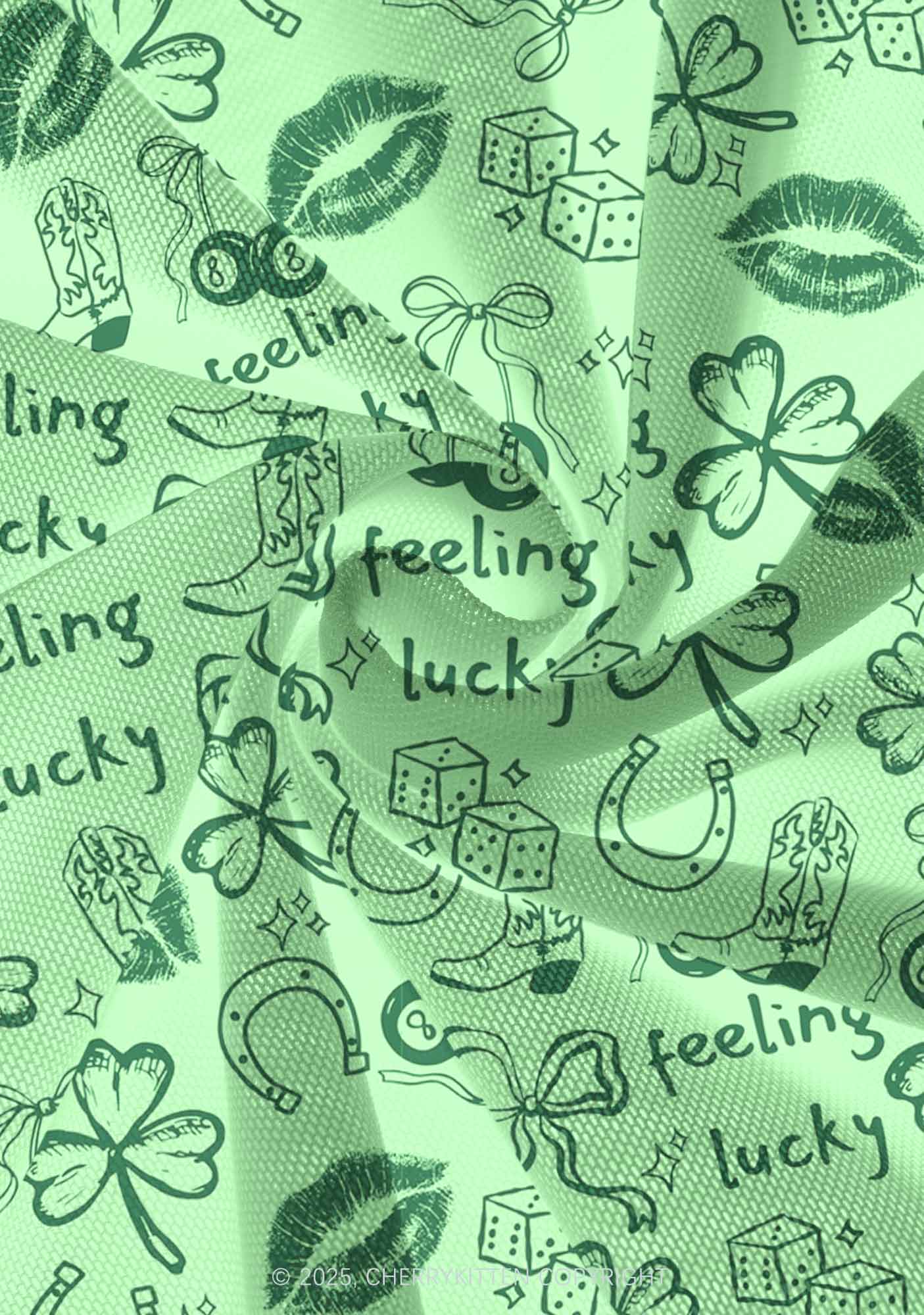 Feeling Lucky Graffiti St Patricks Y2K Print Mini Layered Skirt Cherrykitten