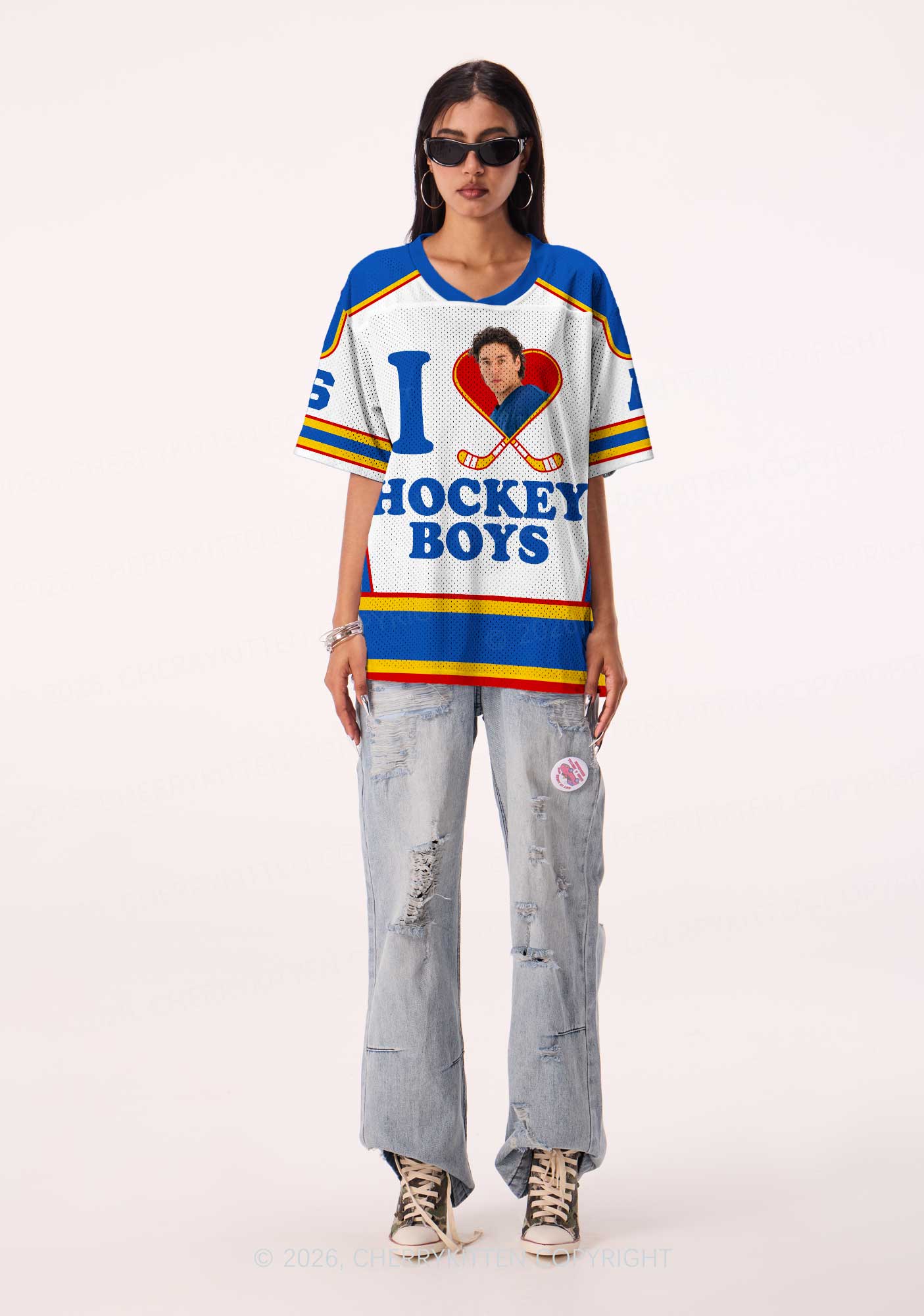 I Love Hockey Boy DL Y2K Sport Jersey Shirts Cherrykitten