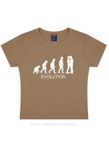 Gay Evolution Pride Y2K Baby Tee Cherrykitten