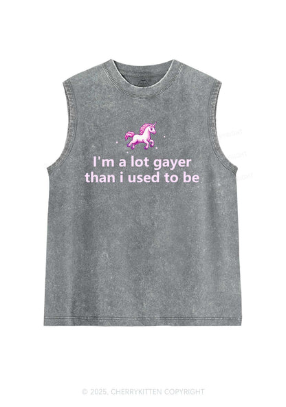 Im A Lot Gayer Pride Y2K Washed Muscle Tank Cherrykitten