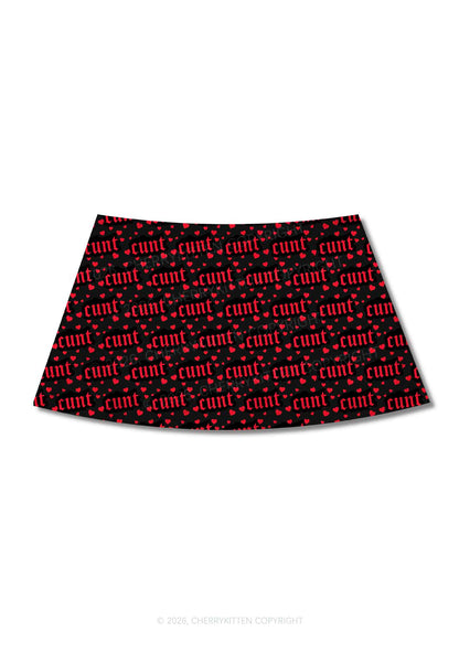 Red Hearts Cxxt Valentine's Day Y2K Print Mini Skirt Cherrykitten
