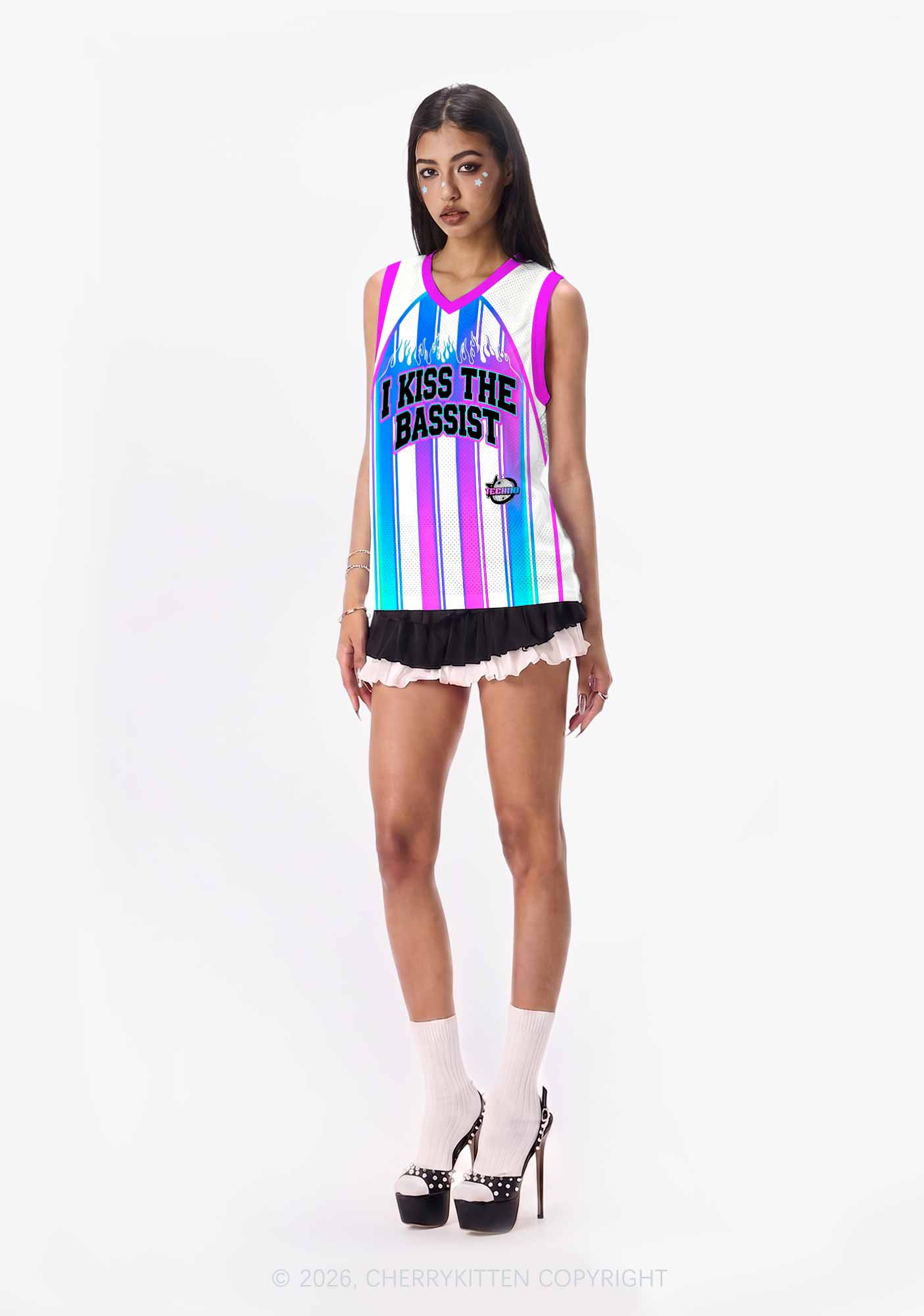 I Kiss The Bassist Y2K Sport Jersey Tank Cherrykitten