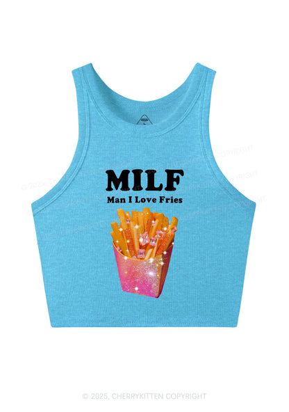 Man I Love Fries Y2K Crop Tank Top Cherrykitten