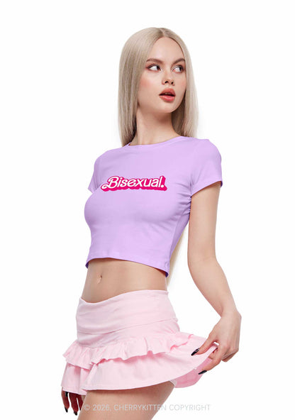 Pink Bisexual Pride Y2K Baby Tee Cherrykitten